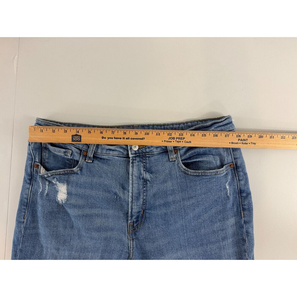 Old Navy Women's High-Rise O.G. Straight Jeans Distressed Frayed Hem Size 16 - Picture 6 of 11